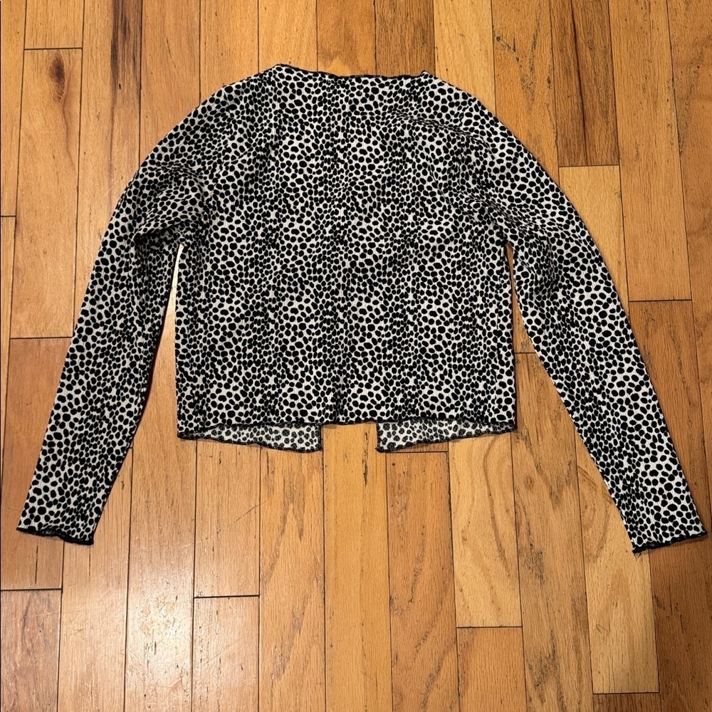 TOPSHOP | Animal Print Crinkle Cardigan | Size 8 | Black & White - Picture 4 of 5